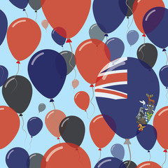 South Georgia and the South Sandwich Islands National Day Flat Seamless Pattern.. Flying Celebration Balloons in Colors of South Georgia and the South Sandwich Islander Flag.