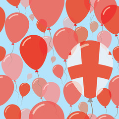 Georgia National Day Flat Seamless Pattern. Flying Celebration Balloons in Colors of Georgian Flag. Happy Independence Day Background with Flags and Balloons.