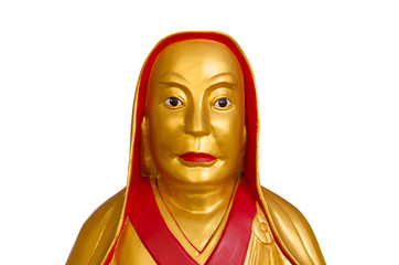 close up of Chinese golden monk.