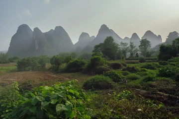Gordijnen China and karst mountains © lhboucault