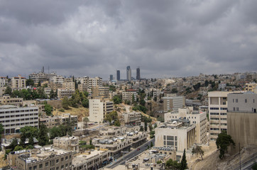 Obraz premium Cityscape of Amman downtown with skyscrapers at background, Jordan