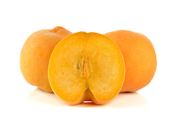 Yellow peach isolated on the white background
