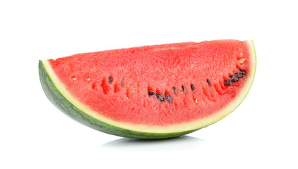 Slice of watermelon on white background