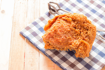 Crispy fried chicken on napkin