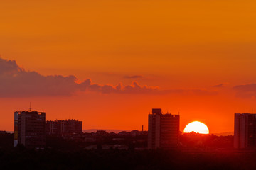 The silhouette of the city