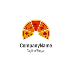 Pizza Slice Food Vector Icon Logo