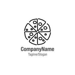 Pizza Slice Food Vector Icon Logo