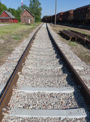 Obraz premium Railway station with wagons.