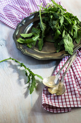 Cooking concept with fresh herb