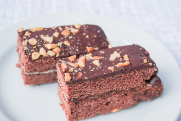 Brownies with chocolate and nuts