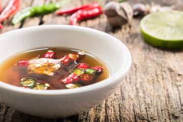 Thai fish sauce three taste.