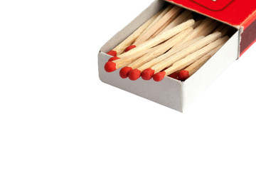 Wooden match in the box