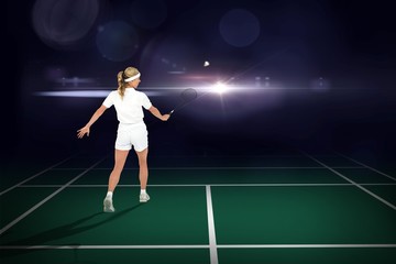 Fototapeta na wymiar Badminton player playing badminton 