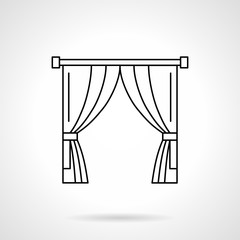 Theater curtain flat line vector icon