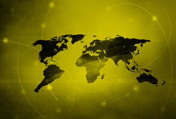 world map technology style