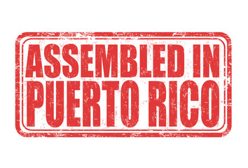 Assembled in Puerto Rico stamp