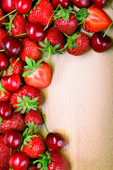 Strawberries and cherry