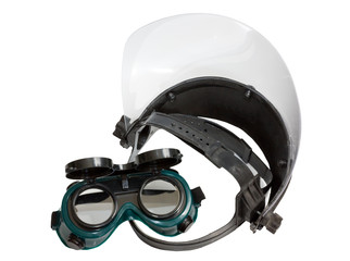 Fototapeta premium Protective mask welding glasses isolated on white background