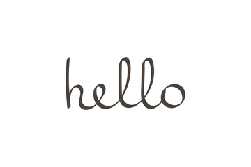 Vector hand drawn lettering word hello isolated on white background. Greeting lettering. © cosmic_pony