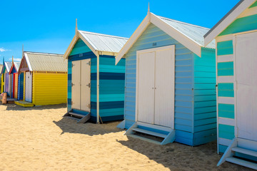 The colorful landmark of Brighton Beach in Melbourne