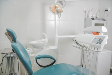 
medical office of dentistry, dental chair in the doctor's room