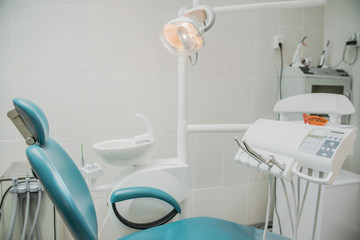 
medical office of dentistry, dental chair in the doctor's room