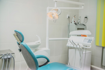 
medical office of dentistry, dental chair in the doctor's room
