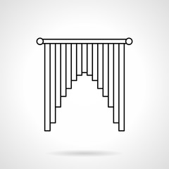 Interior curtains flat line vector icon