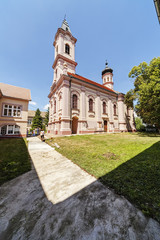 Fototapeta na wymiar Old church with garden