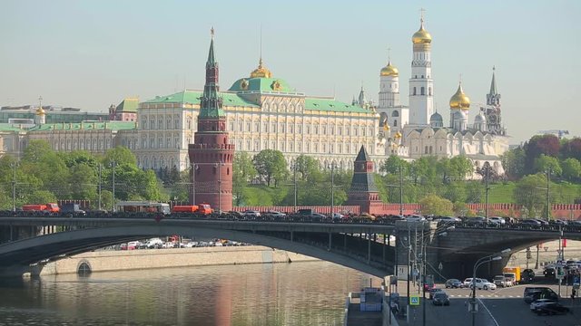 The Kremlin and traffic jams in the city centre