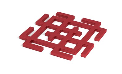 Ethnic geometric signs. mystic lucky symbol 3d illustration