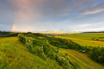 View of a typical landscape of Turiec region, northern Slovakia.