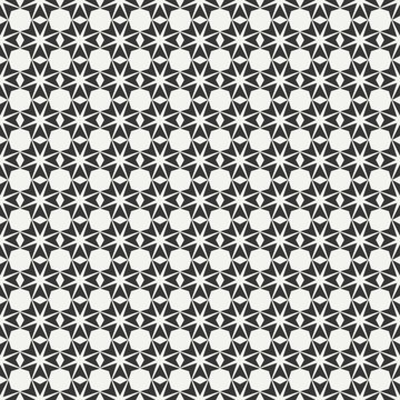 Geometric line monochrome lattice seamless arabic pattern. Islamic oriental style. Wrapping paper. Scrapbook paper. Tiling. White vector illustration. Moroccan background. Swatches. Graphic texture.