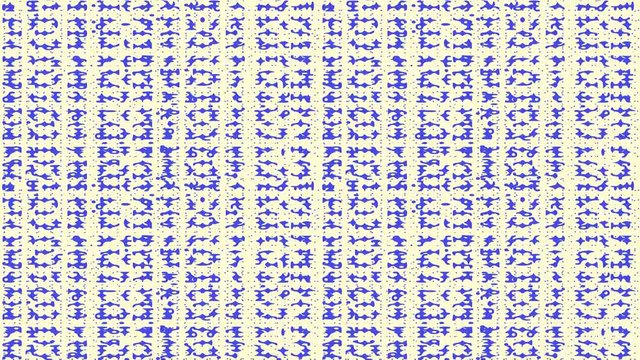 Animated abstract stylized cuneiform text, the movement from top to bottom