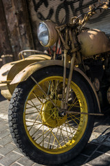 Fototapeta na wymiar Old motorbike in the streets of Jaffa in Israel