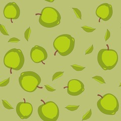 Seamless pattern with cartoon apples. Fruits repeating background. Endless print texture. Fabric design. Wallpaper 584