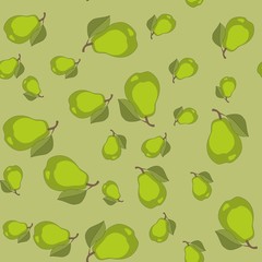 Seamless pattern with cartoon pears. Fruits repeating background. Endless print texture. Fabric design. Wallpaper 592