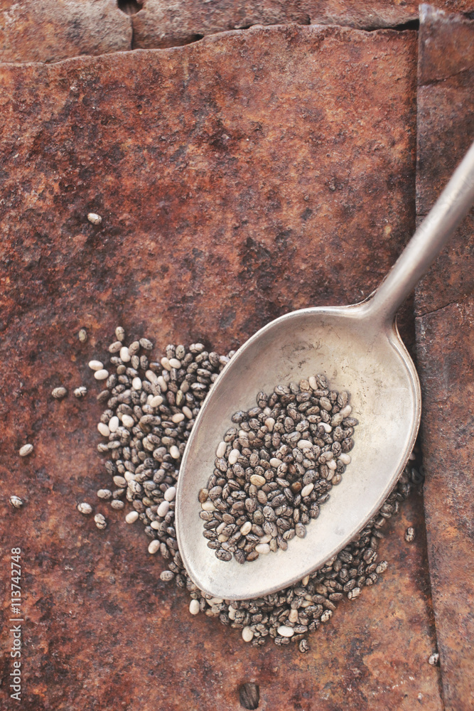 Wall mural chia seeds