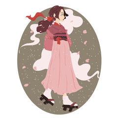 illustration of a japanese geisha