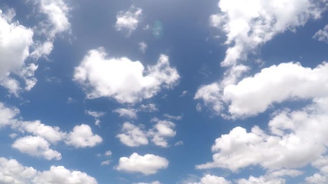 blue sky with cloud in time lapse