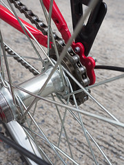 Obraz premium Rear hub bike on the wheel with chain