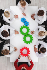 Teamwork with cogs of business