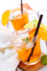 Orange lemonade with mint.