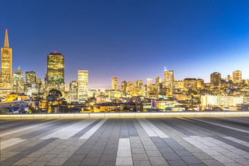 floor with cityscape and skyline of san francisco