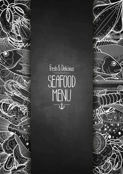 Graphic seafood menu design