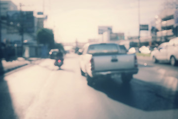 Blurred of car on road