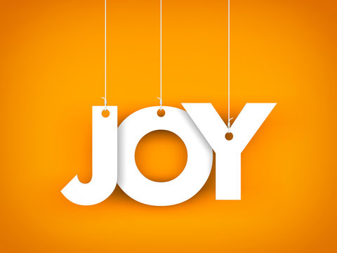 Word JOY hanging on the ropes