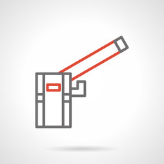 Automatic rising barrier simple line vector icon