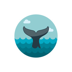 Whale tail icon. Summer. Vacation