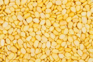 Top view of peeled mung beans healthy grains close up